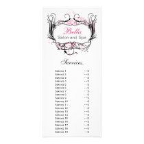 chic pink, black and white Services rack card