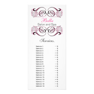 chic pink, black and white Services rack card