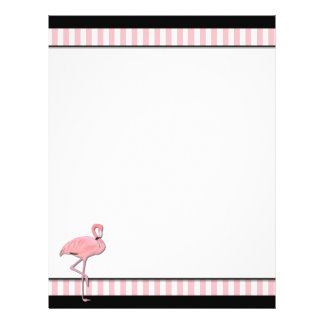 Chic Pink & Black Flamingo Business Letterhead