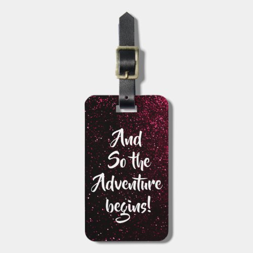 Chic Pink  Black Night Sky  Personalized Travel Luggage Tag