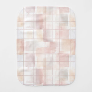 Chic Pink Blush Squares Baby Burp Cloth