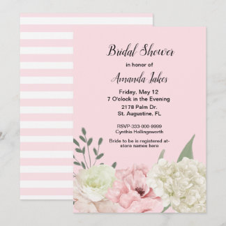 Chic Pink Bridal Shower Invitation