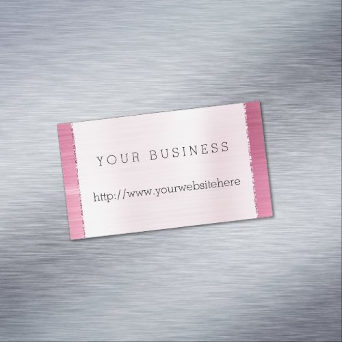 Chic Pink Business Card Magnet