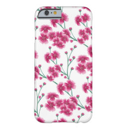 Chic Pink Cherry Blossom Floral Pattern Barely There iPhone 6 Case