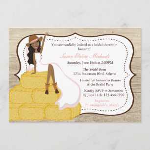Chic Pink Cowgirl Country Bride Bridal Shower Invitation