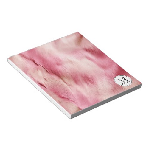 Chic Pink Cowgirl Cowhide Monogram Notepad