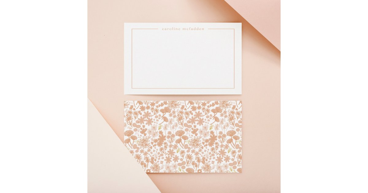 Chic Pink Ditzy Floral Personalized Stationery Note Card | Zazzle
