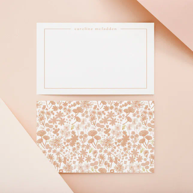 Chic Pink Ditzy Floral Personalized Stationery Note Card | Zazzle