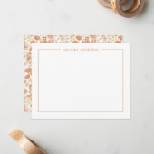 Chic Pink Ditzy Floral Personalized Stationery Note Card (Front/Back In Situ)
