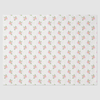 Chic Pink Dog Roses on Textured White Tissue Paper