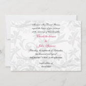 chic pink eiffel tower Paris wedding invitation (Back)