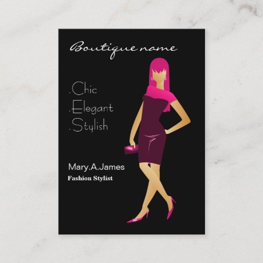 Customizable chic Pink fashion boutique Business Card