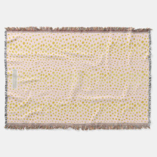 Chic pink faux gold glitter cheetah print monogram throw blanket