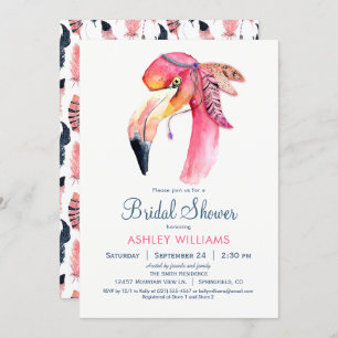 Chic Pink Flamingo Bridal Shower Invitation
