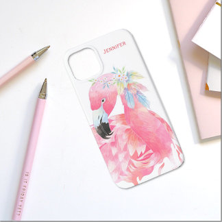 Chic Pink Flamingo Custom iPhone 13 Case