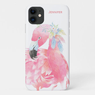 Chic Pink Flamingo Custom iPhone 11 Case
