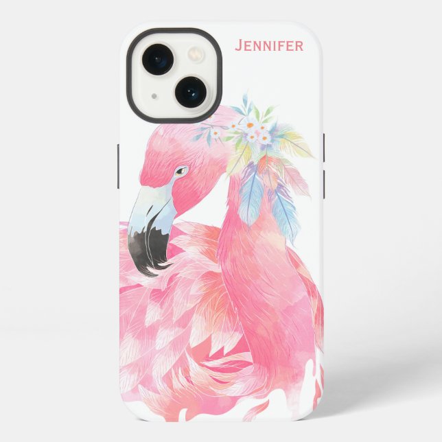 Chic Pink Flamingo Custom Iphone Case (Back)