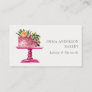 CHIC PINK FLORAL CAKE PATISSERIE CUPCAKE BAKERY BUSINESS CARD