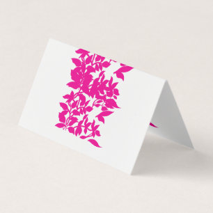Chic Pink Floral Folded Business Card