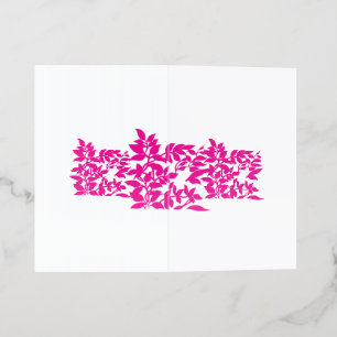 Chic Pink Floral Folded Business Card Brochure