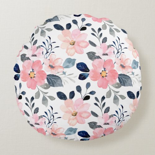 Chic Pink Floral Throw Pillow