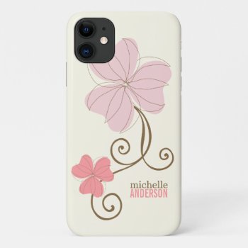 Chic Pink Florals Iphone 11 Case by heartlockedcases at Zazzle