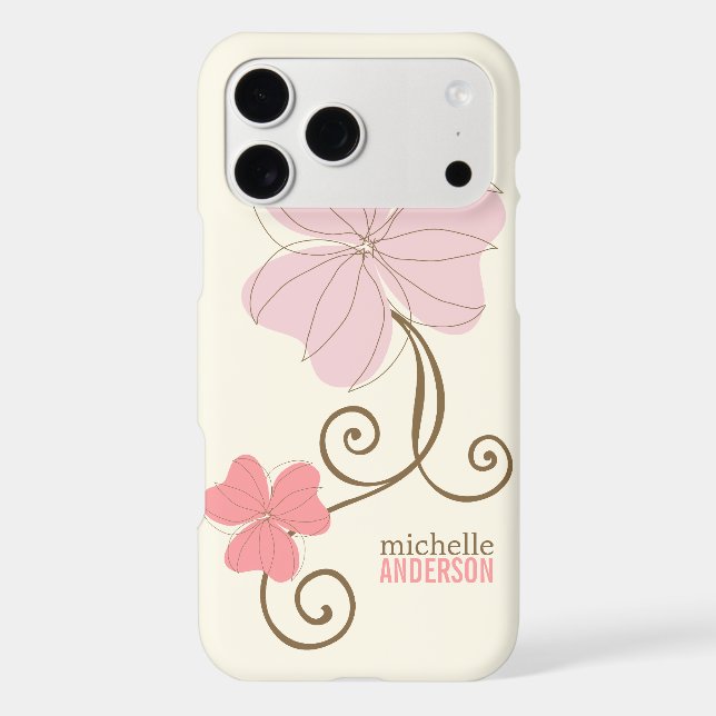 Chic Pink Florals Iphone Case (Back)