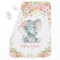 Chic Pink Flower Elephant Nursery Baby Blanket