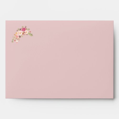 Chic Pink Flowers Holy Communion Return Address   Envelope