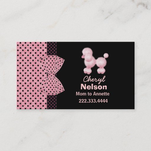 Customizable Chic Pink French Poodle Mommy Card Business Card Templates