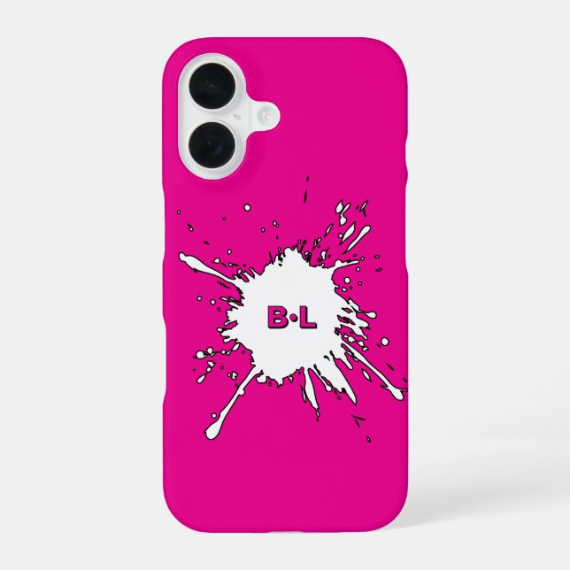 Chic Pink Fuchsia Splash Iphone Case (Back)
