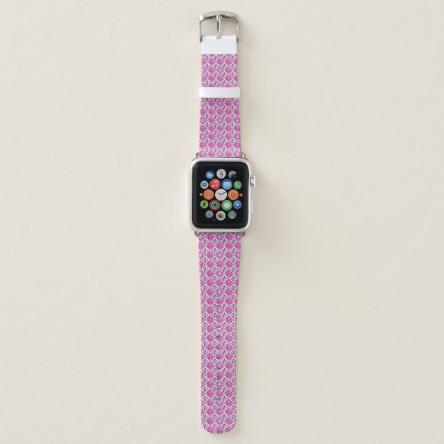 Chic Pink Geometric Alphabet N Initial Apple Watch Band (Front)
