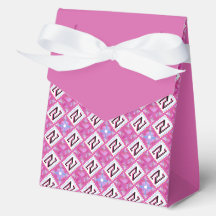 Chic Pink Geometric Alphabet N Initial