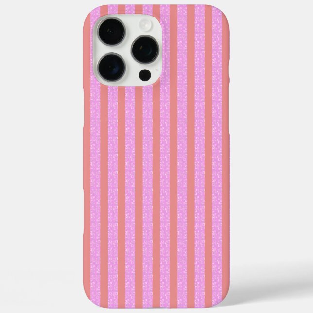 Chic Pink Geometric Stripes Geostripes  Case-Mate iPhone Case (Back)