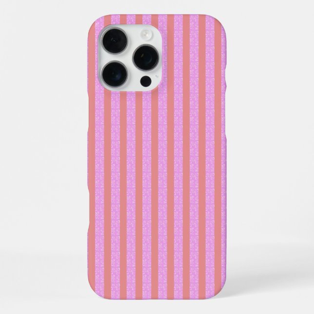 Chic Pink Geometric Stripes Geostripes  Iphone Case (Back)