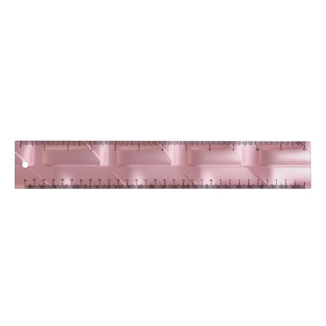 Chic Pink Geometric – Stylish Ruler (Front)