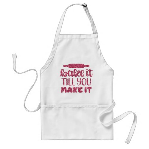Chic Pink Glitter Apron For Bakers Baking