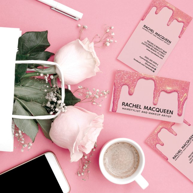 Chic Pink Glitter Beauty Professionals Business Card (Creator Uploaded)