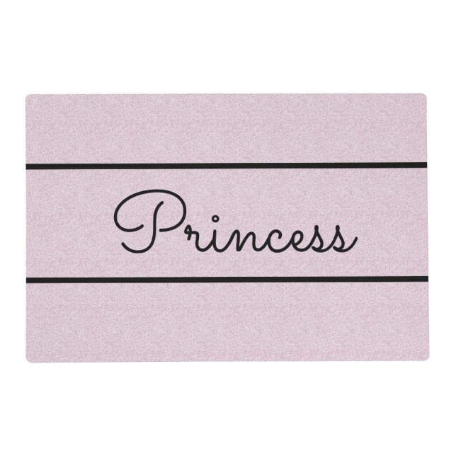 Chic Pink Glitter Customized Cat Food Mat (Front)