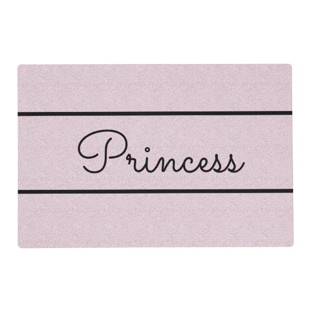 Chic Pink Glitter Customized Cat Food Mat Zazzle