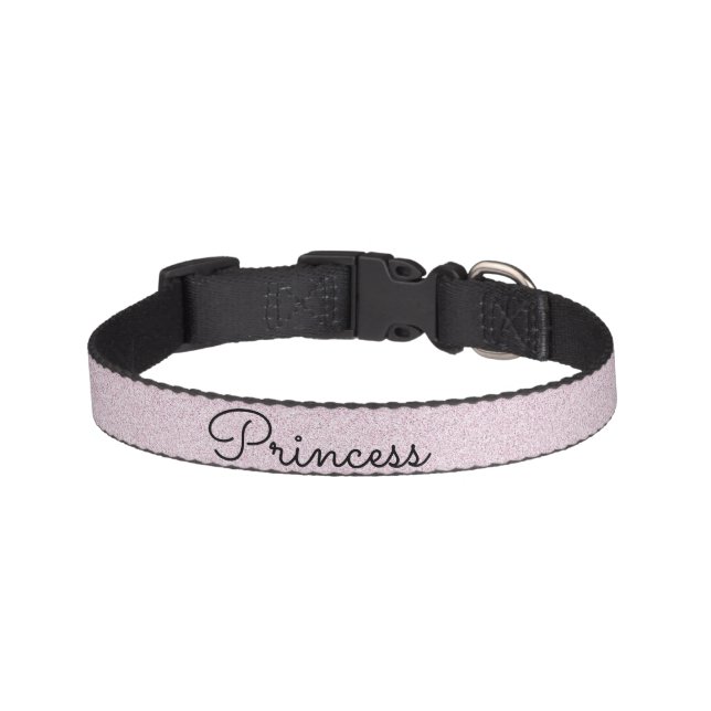 Chic Pink Glitter Customized Cat Pet Collar (Front)
