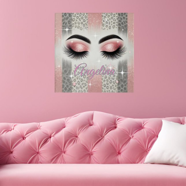 Chic Pink Glitter Eyelashes  Acrylic Print (Creator Uploaded)