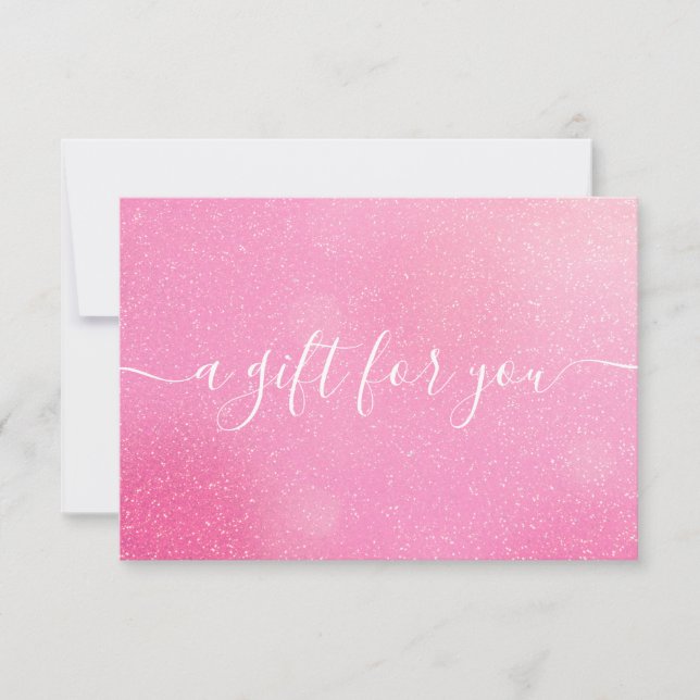 Chic Pink Glitter Gift Certificate (Front)