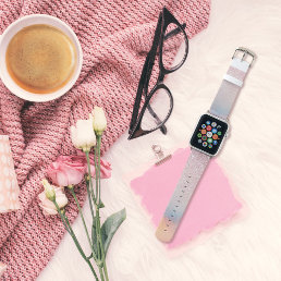 Chic Pink Glitter Iridescent Holographic Gradient Apple Watch Band