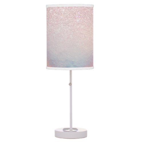 Chic Pink Glitter Iridescent Holographic Gradient Table Lamp
