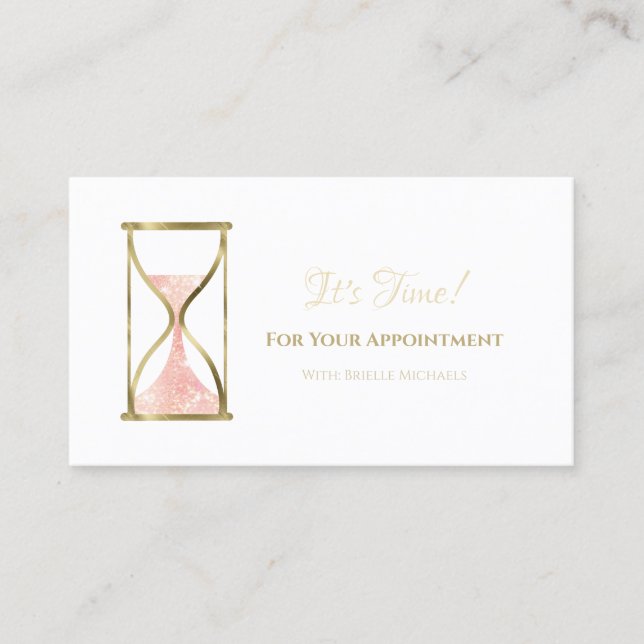 Chic Pink Glitz Hourglass Beauty Salon Appointment (Front)