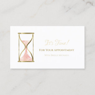 Chic Pink Glitz Hourglass Beauty Salon Appointment Card