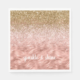 Chic Pink Glitz Zebra Print Napkins