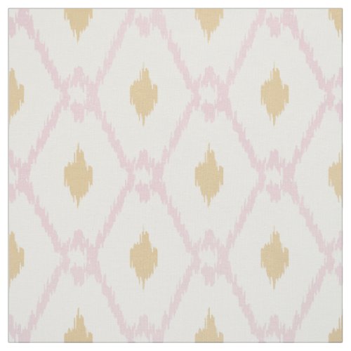 Chic pink gold ikat tribal diamond pattern fabric