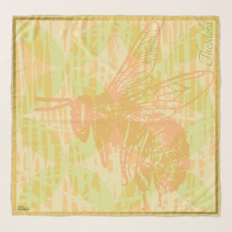 Chic Pink Goldden Bee Scarf